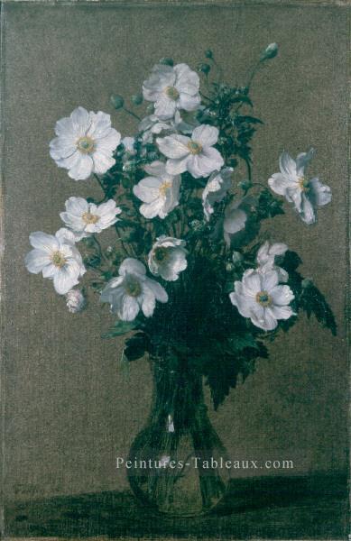 Anémones japonaises peintre de fleurs Henri Fantin Latour Peintures à l'huile